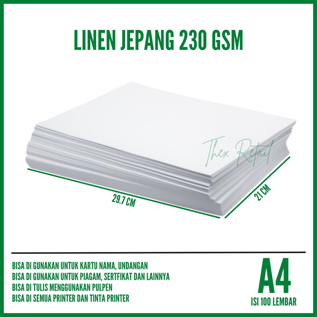 A4 Linen Paper 230 gsm Contents 100 Sheets / A4 Certificate Paper / A4