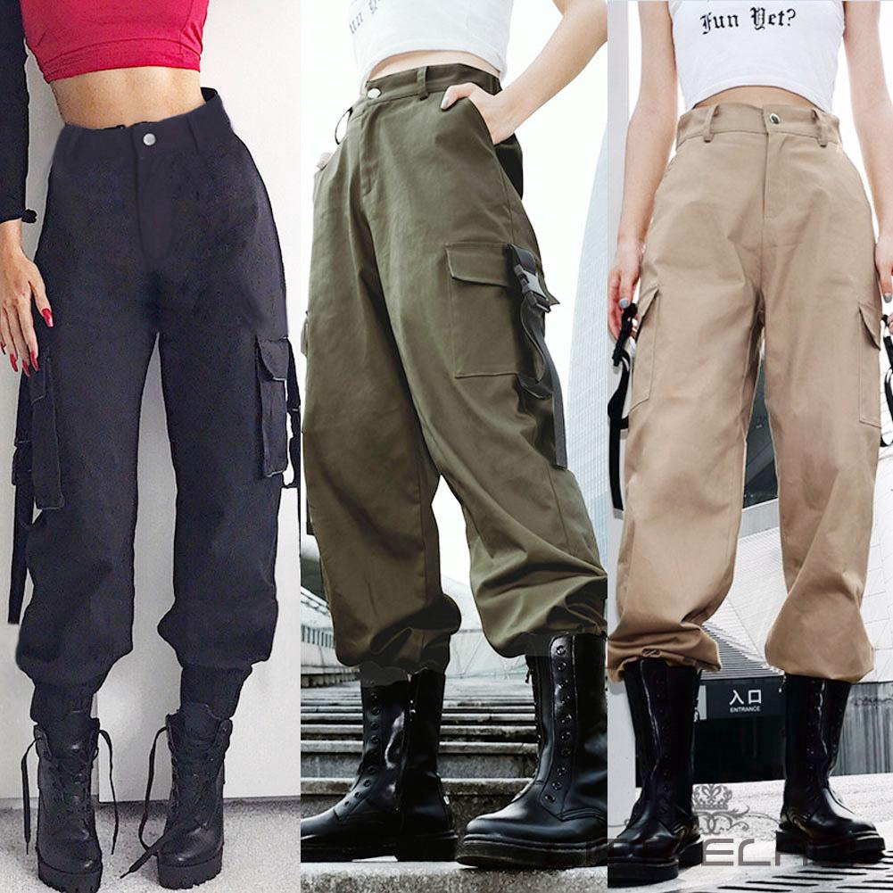 high waisted cargo pants