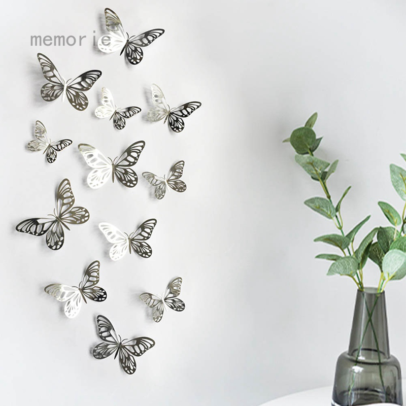 Download Wall Stickers 12pcs Golden 3d Butterfly Man Made Removable Art Decorations Wall Decals Butterfly Bookmark Shopee Philippines