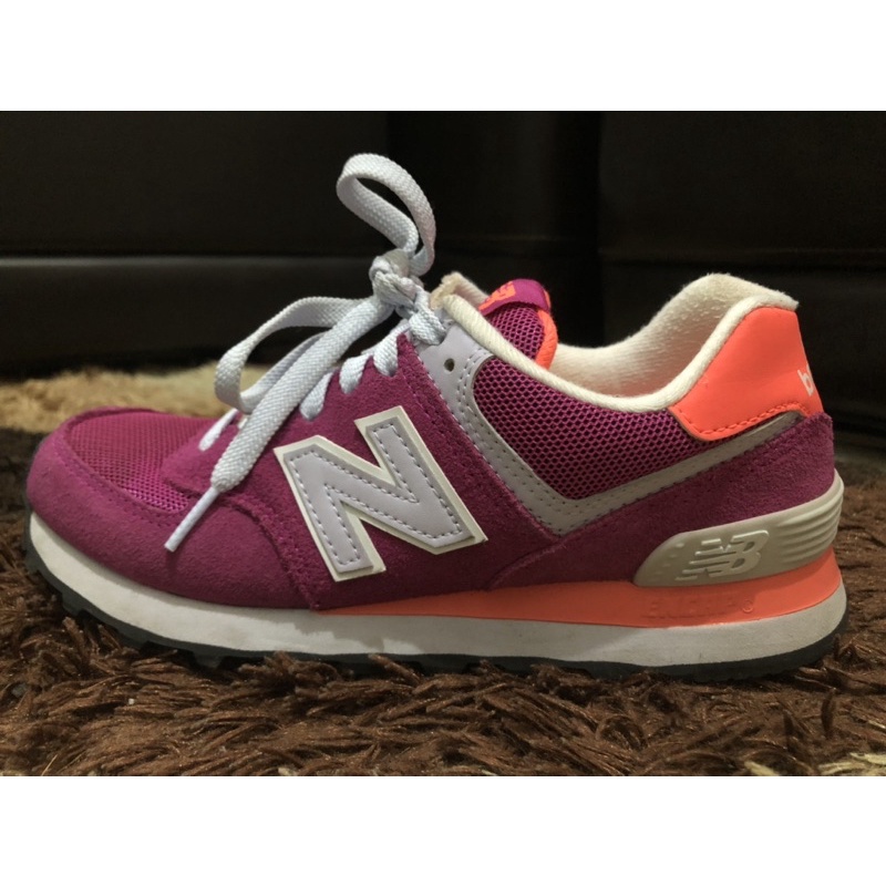 New Balance Women's 574 Fuchsia Neon Orange US 6 Free Shoe Box | Shopee  Philippines