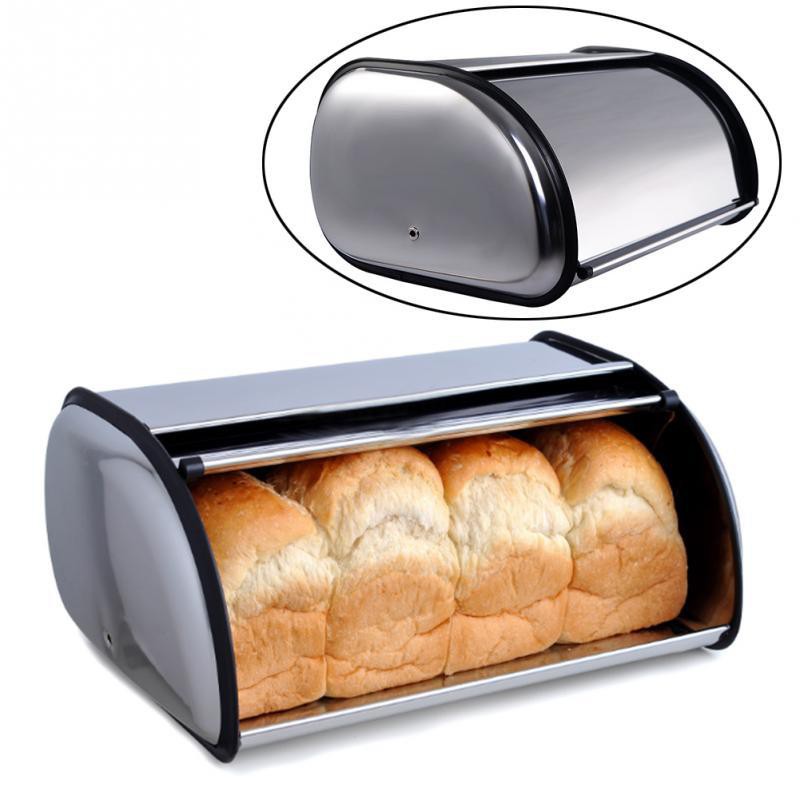 bread keeper food box kitchen storage stainless steel breadkeeper bun