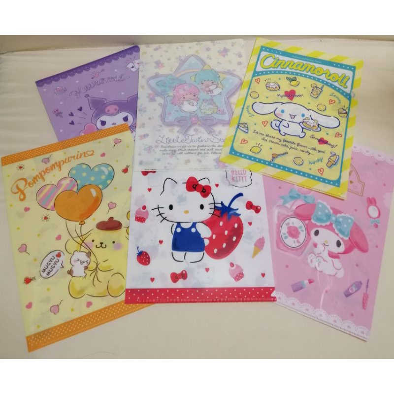 SANRIO A4 FILE FOLDER KUROMI, LITTLE TWIN STARS, CINNAMOROLL ...