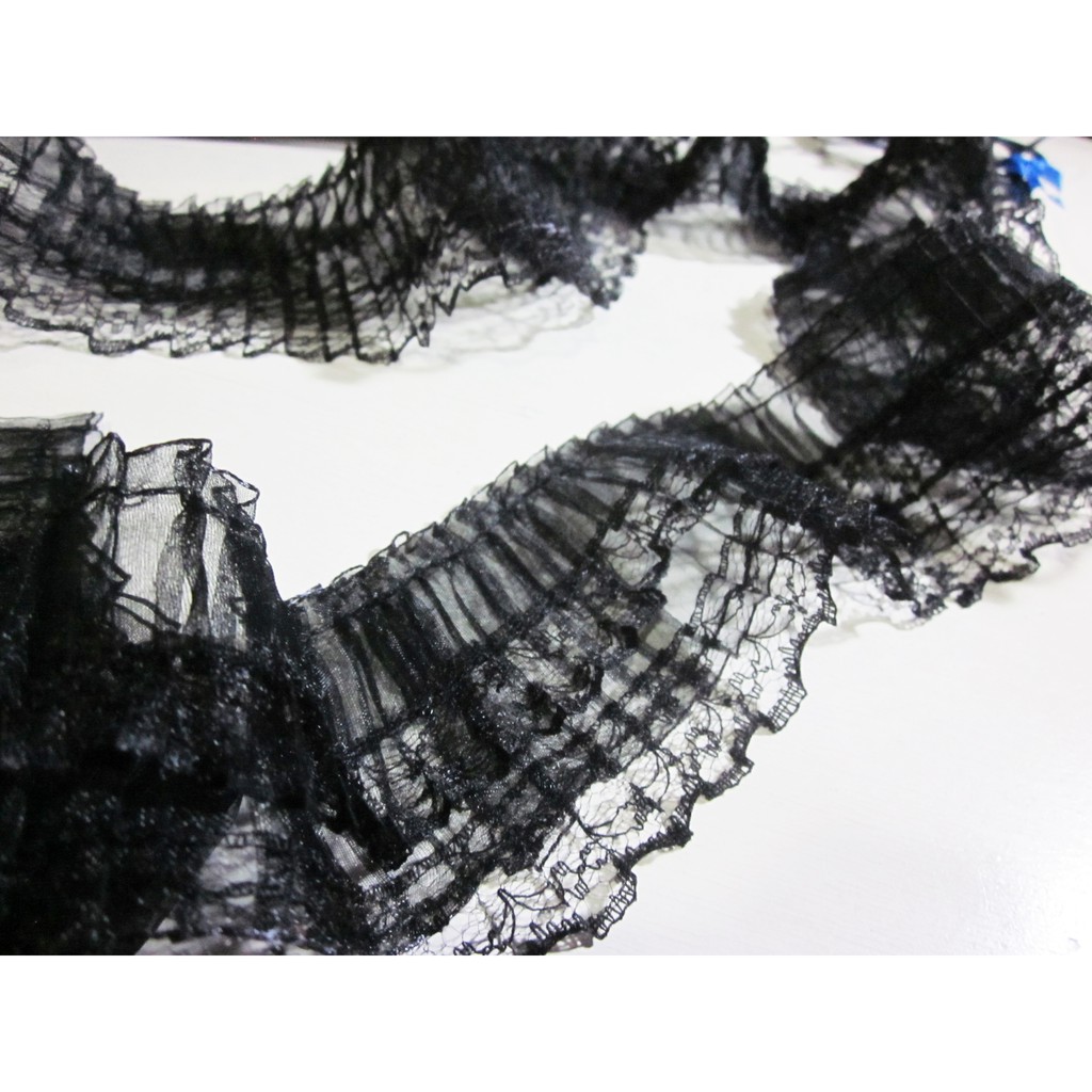 wide black lace trim by the yard