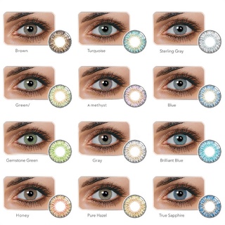 SWE 1 Pair Colored Cosmetic Contact Lenses 0 Degree Women Yearly Use Makeup Eyewear
