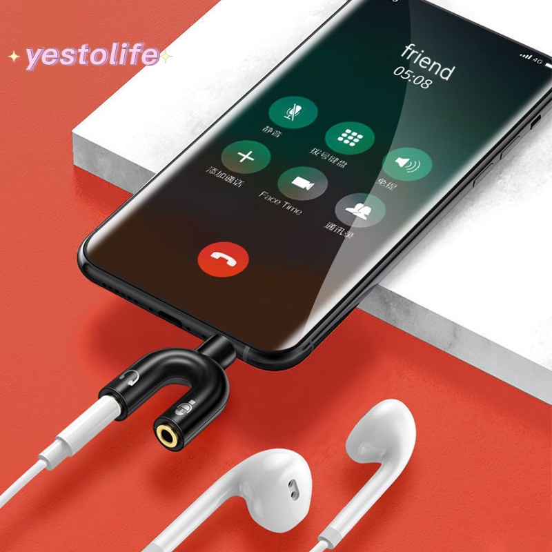 3.5mm Audio Connector One In Two Audio Adapter Utype Converter Mobile
