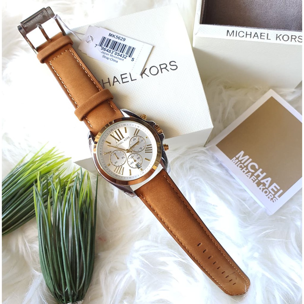 Michael Kors Bradshaw Chronograph Brown Leather Ladies Watch MK5629 |  Shopee Philippines