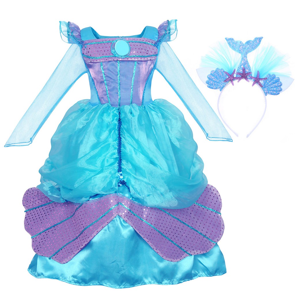 little mermaid blue sparkly dress