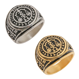 Stainless Steel Gold Plated Jewelry Zeta Phi Frat Rings for Men Size 7-13 #2