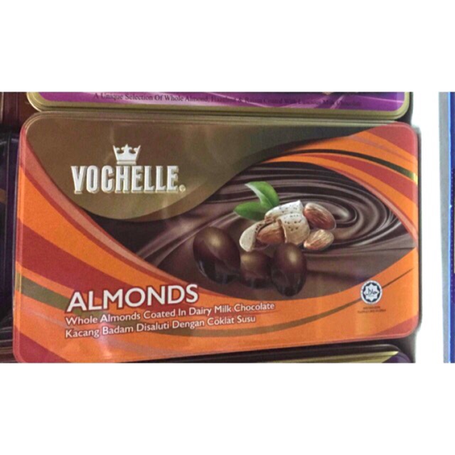 Vochelle Almonds Chocolate in tin can! 205 grams. | Shopee Philippines