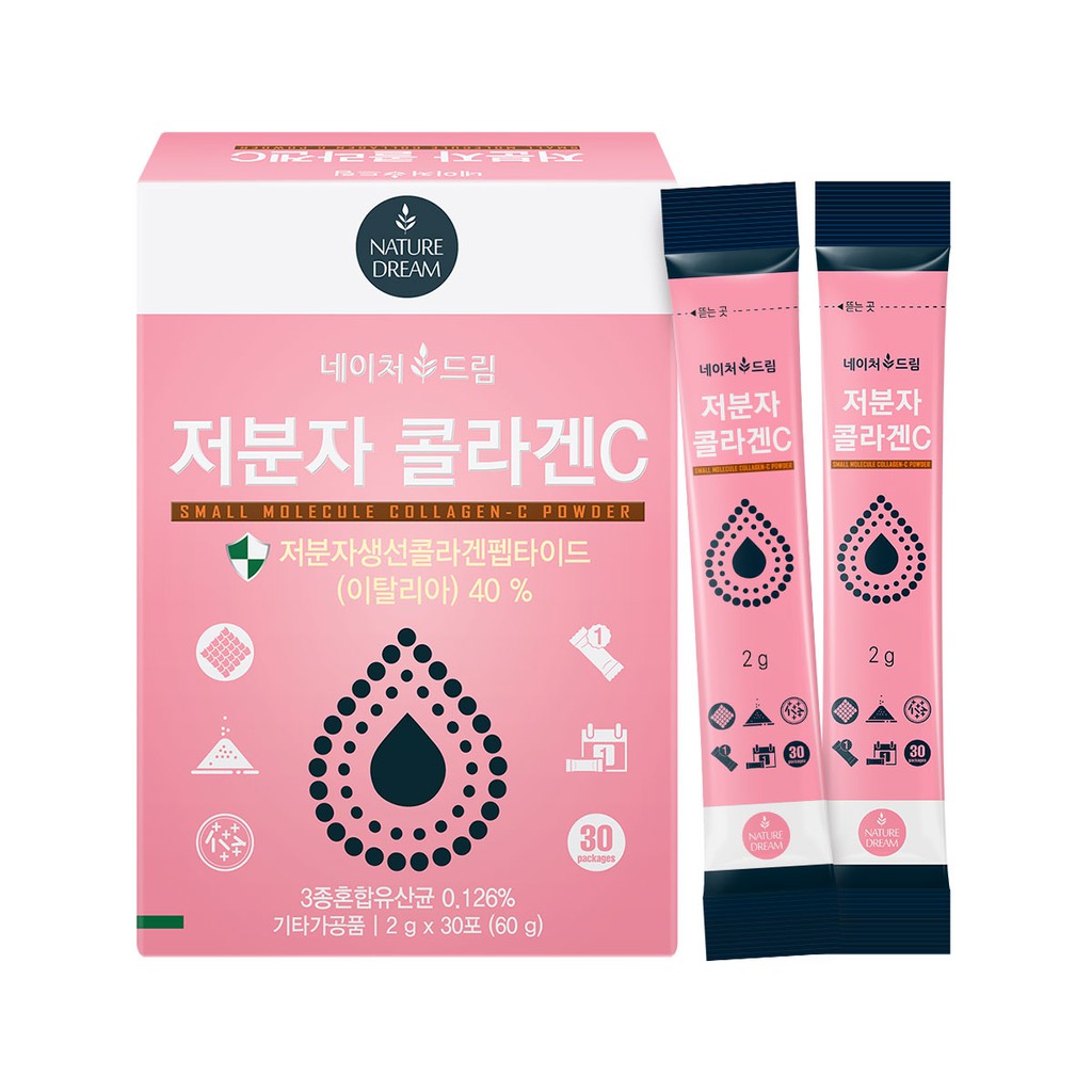 NatureDream Korea Fish Collagen + Vitamin C Powder, 30  