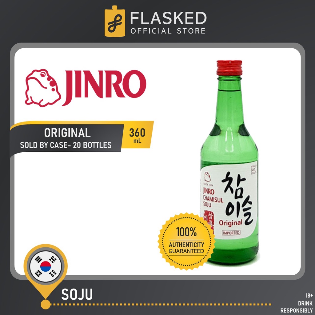 Jinro Chamisul Soju Original 1 Case/ 20 Bottles 360mL Classic | Shopee ...