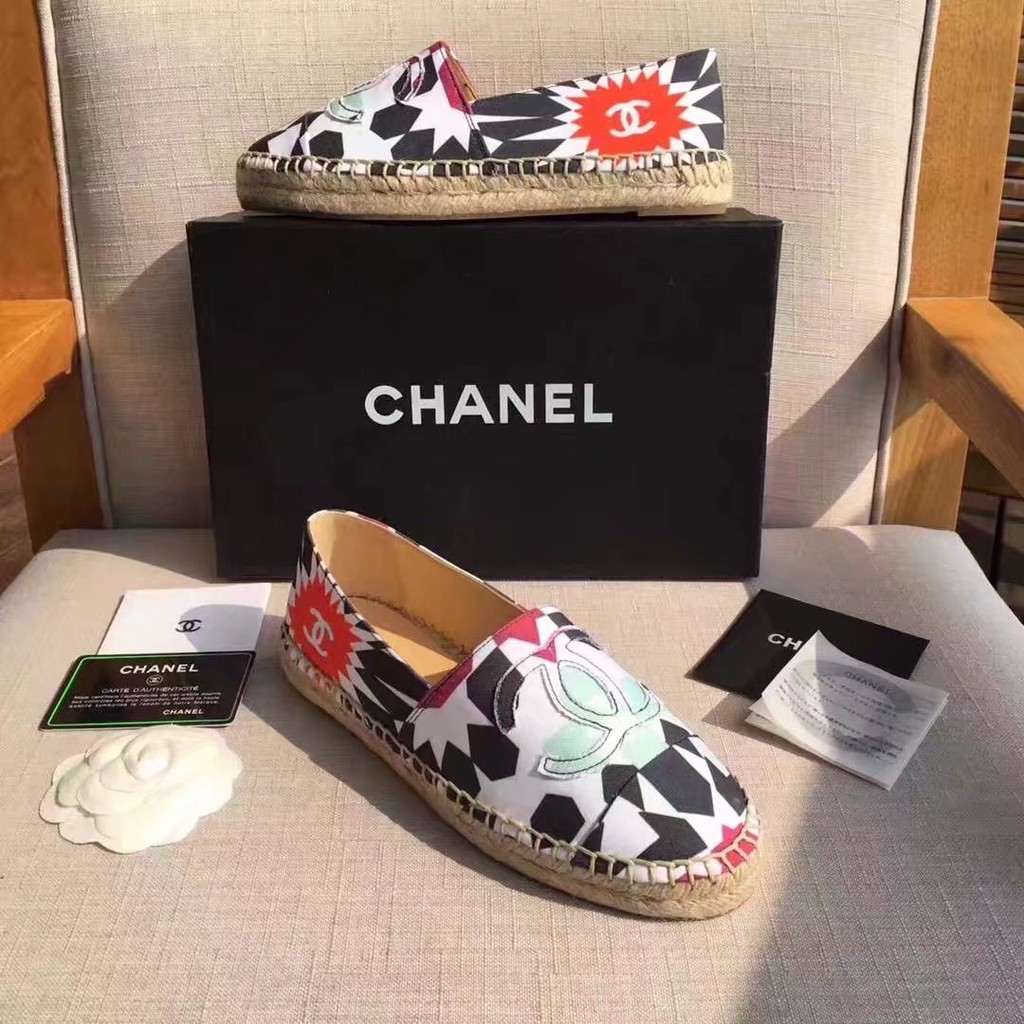 chanel black and white shoes