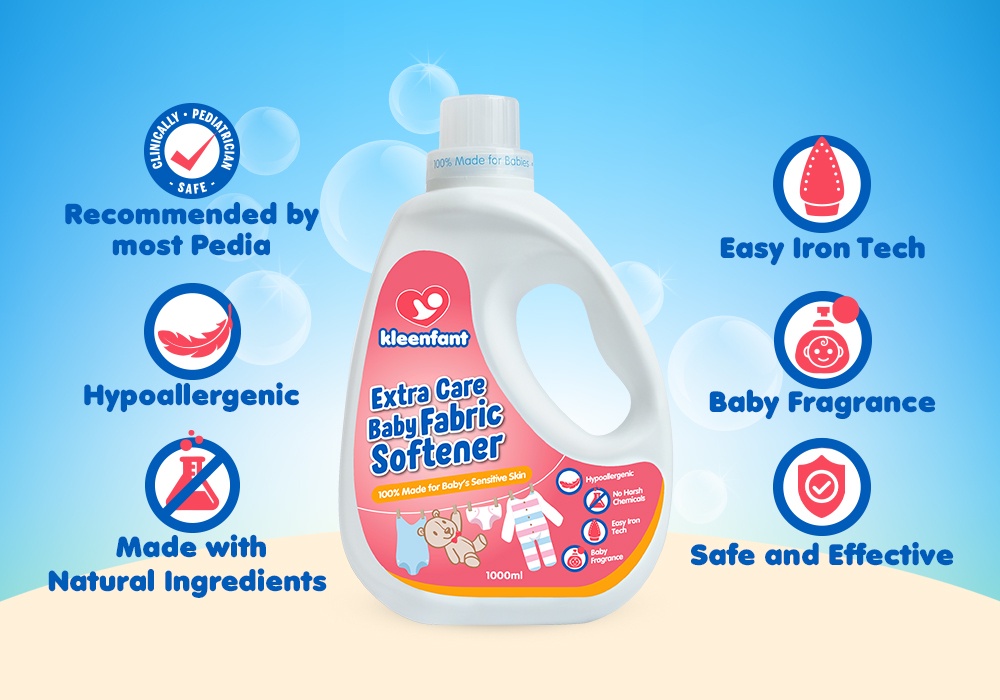 Kleenfant Antibacterial Baby Laundry Detergent 1100ml + Extra Care