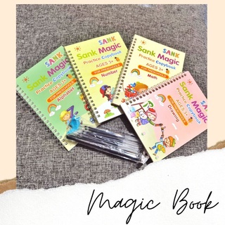 LARGE 4 in 1 Sank Magic Book Practice Writing Copybook Reusable and Magic Waterbook and Refills