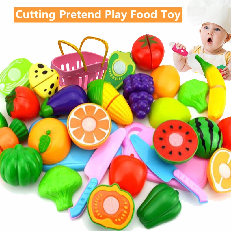 cutting fruits and vegetables set 25pcs cut fruits vegetable simulated toys kids gift Shopee