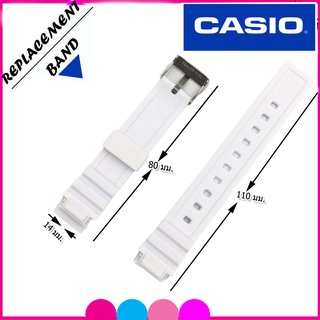 Casio Watch Strap Rubber Model LRW-200H Size 14 Mm.black White Pink Waterproof Not Sticky Itchy Arms. #8