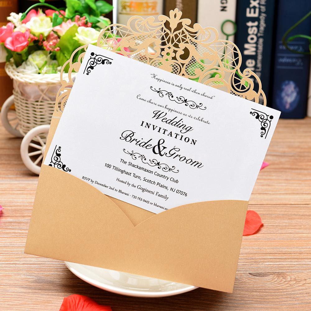 Details about   Flowers Paper Laser Cut Wedding Invitations Cards For Event Party Favor Supplies 