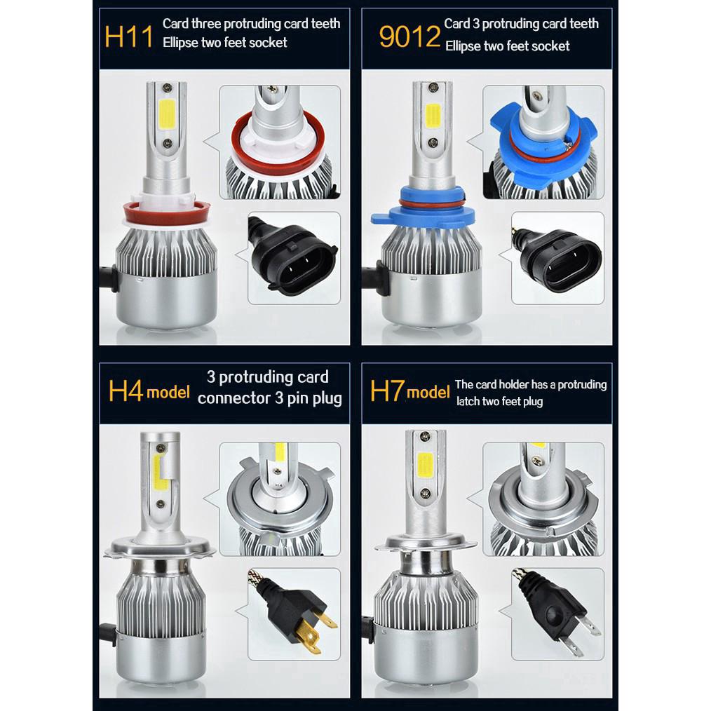 New 2pcs/set C6 Led Headlights 300W 30000LM H4 H7 Car Light Bulbs H1 H8