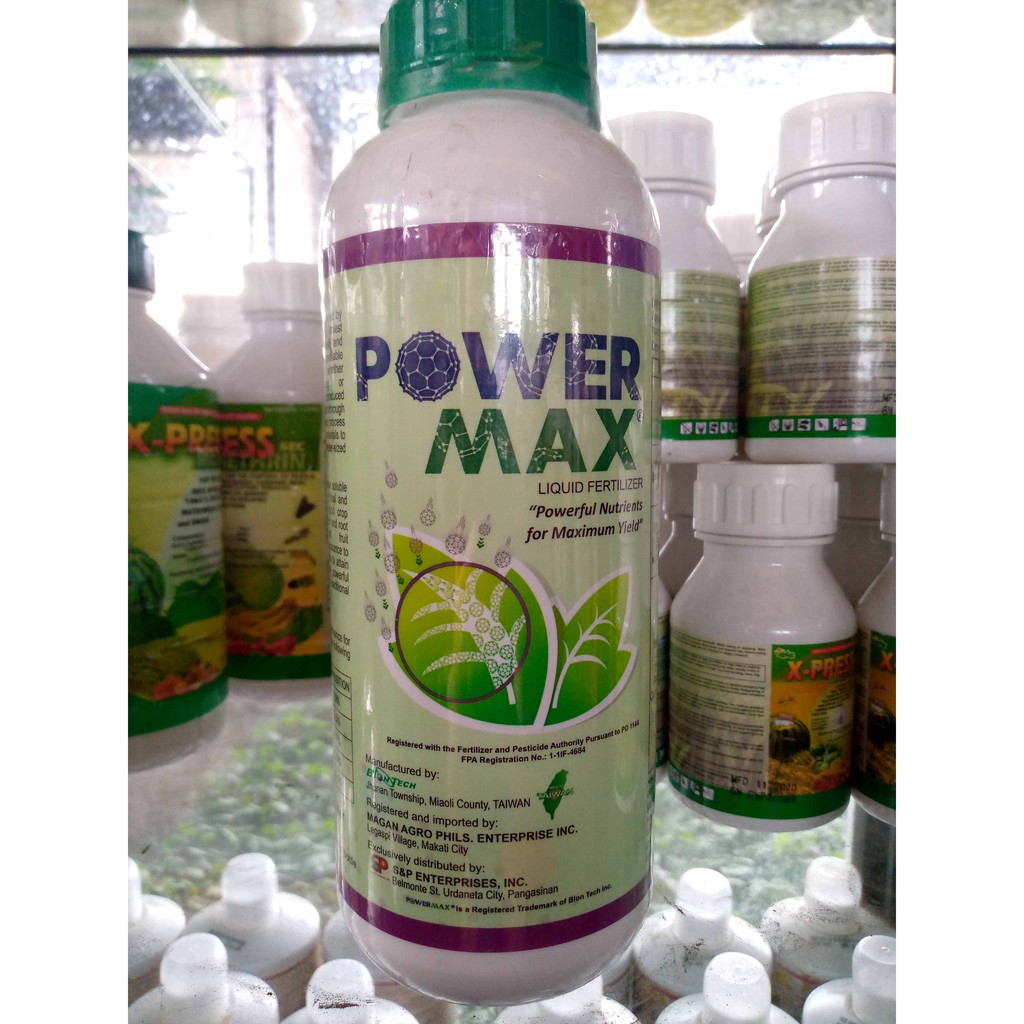 POWER MAX Liquid Fertilizer 1 LITER Pwede isabay sa Insecticide or