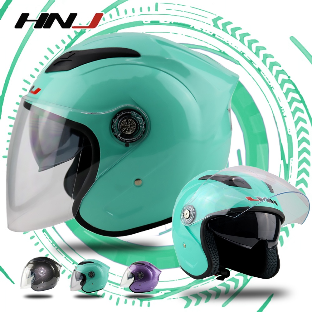 Hnj A Woman Half Face Helmet For Motorcycle With Icc Man Dual