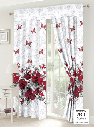New White Curtains Sales Home Decor 5D Rose and Butterfly Printed Curtain for Window 140cmx180cm 1PC #1