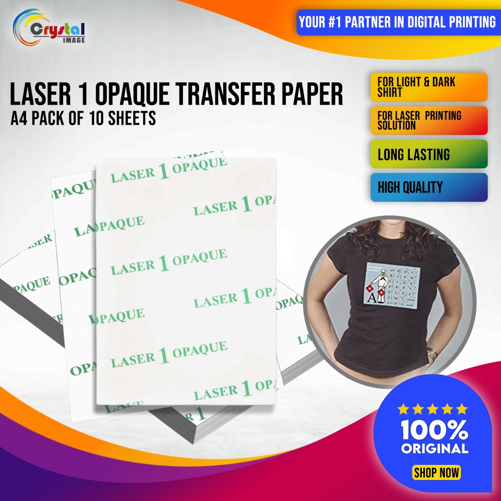 Laser 1 Opaque Dark Transfer Paper A4 Pack of 10 Shopee Philippines