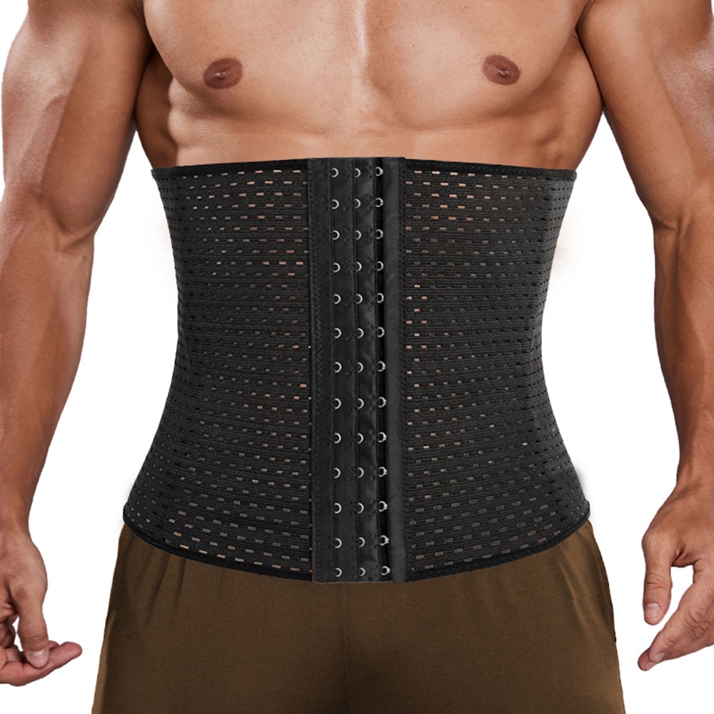Male Waist Trainer Belts Man Smoothing Modeling Waisted Trimmer Bustier Men's Mesh Breathable