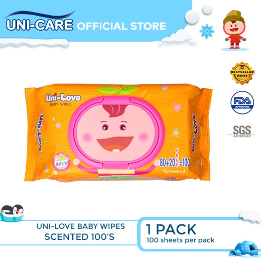 UniLove Powder Scent Baby Wipes 100's Pack of 1 | Shopee Philippines