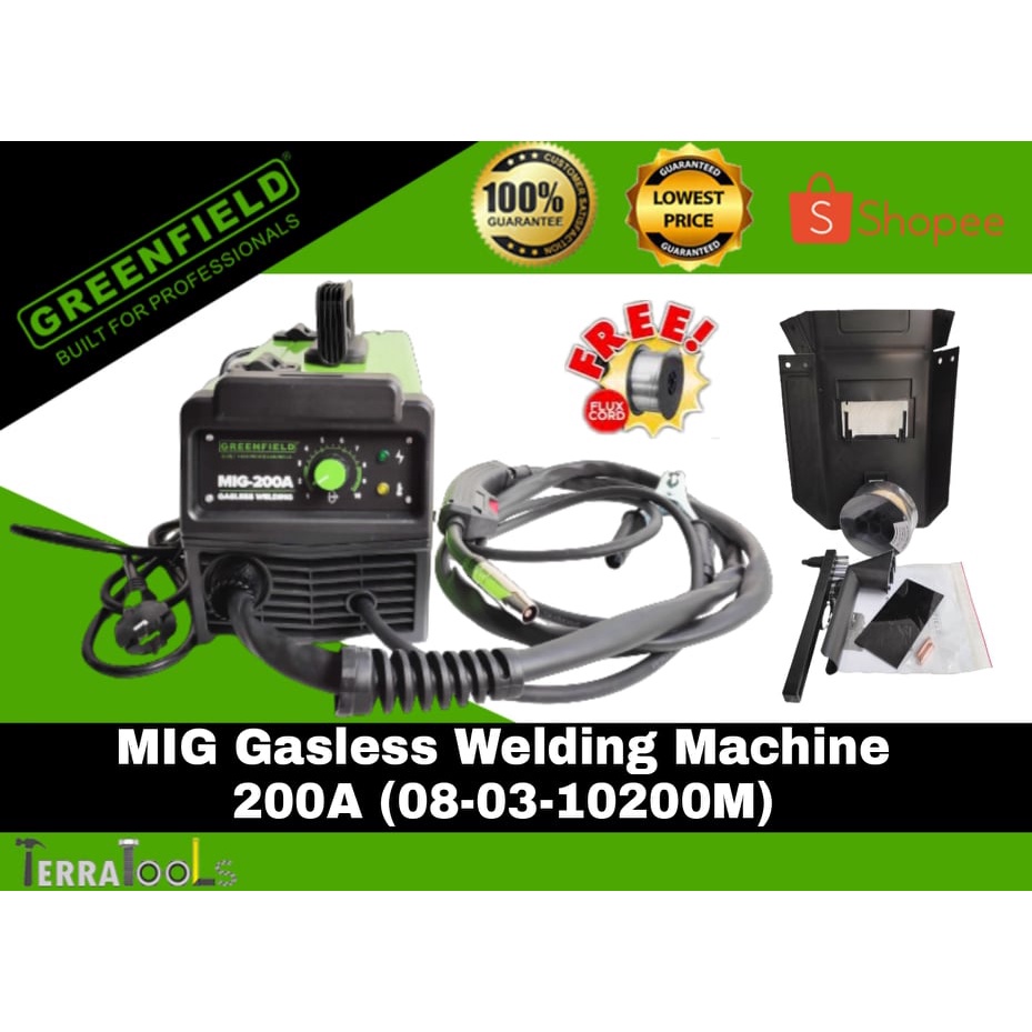 GREENFIELD MIG Gasless Welding Machine 200A (080310200M) Shopee