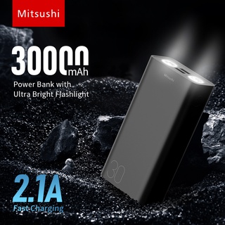 Mitsushi MF30 30000mah Powerbank Original 2.1A Fast Charge Dual USB Output Powerbank With Flashlight #3