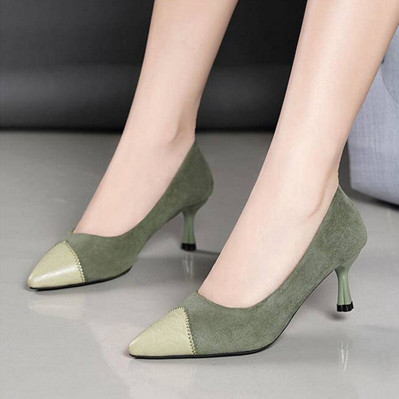 green high heels