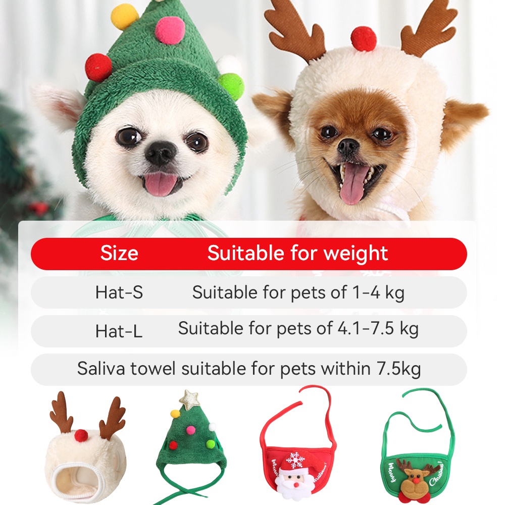 New Funny Pet Dog Cat Cap Costume Warm Rabbit Hat New Year Party Christmas Pets Bibs Holiday Caps for Dogs and Cats Party Decoration #7