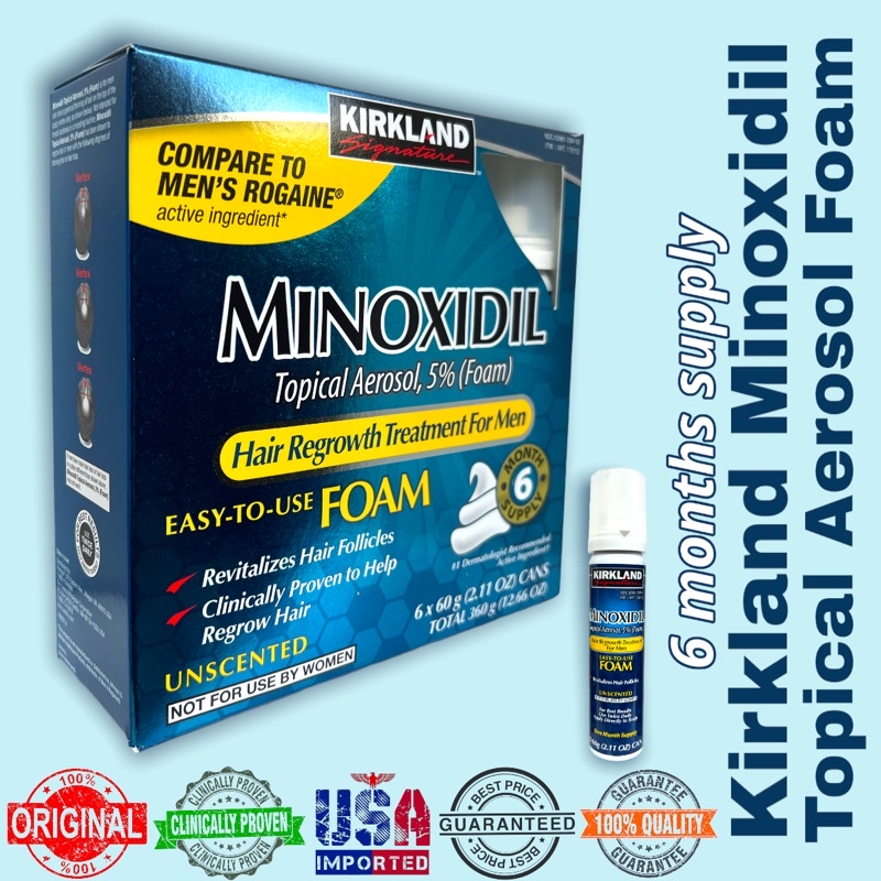 Kirkland Minoxidil Foam 6 months supply SEALED BOX Easy To Use Topical