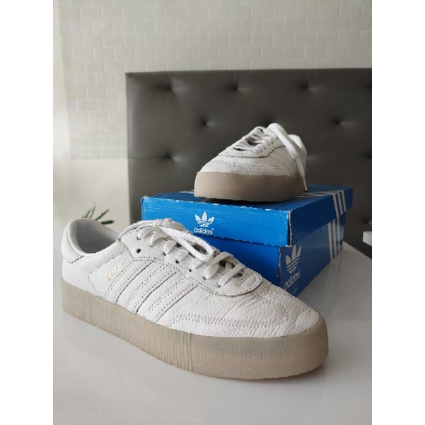 Original Adidas Sambarose | Women's Size 9.5 | White (2nd hand but can pass  as new) | Shopee Philippines