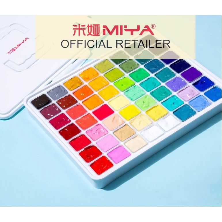 MIYA HIMI Gouache Paint Set Jelly Cup 56 Colors (No Brush Included