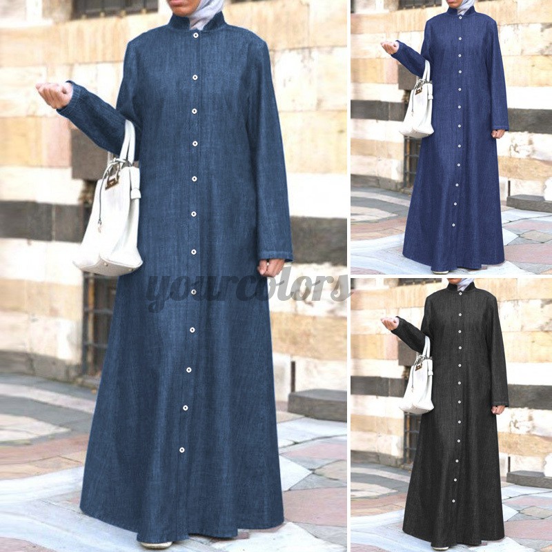 long maxi button up dress