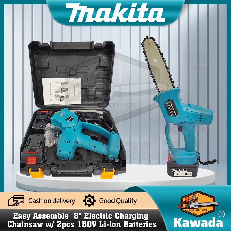 Makita Easy Assemble 8" Electric Charging Chainsaw w/ 2pcs 150V Liion