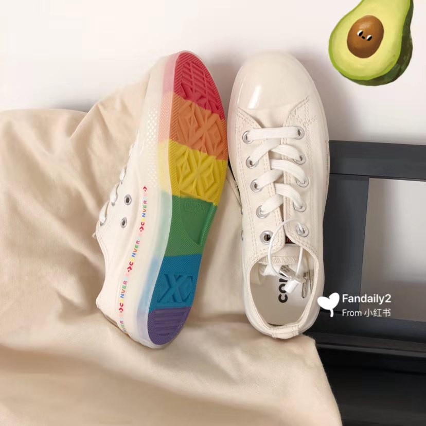 converse rainbow jelly shoes