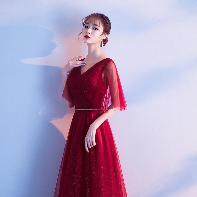 red evening dress midi