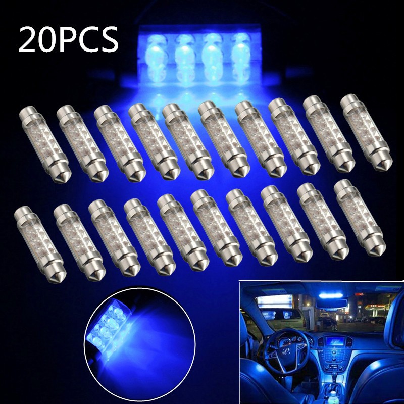 Sale 2 Car Blue Dome 8 Led Car Interior Bulb Light 42mm 12v