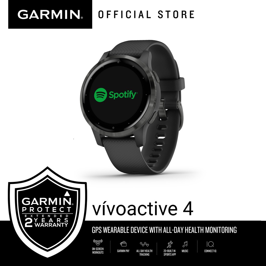 garmin vivoactive 4 black with slate hardware