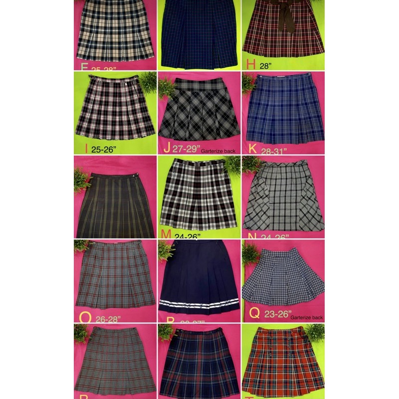 Preloved Korean Fashion Plaid pleated tennis skirt Shopee Philippines