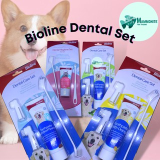 Bioline Pet Dental Care Set Toothbrush and Toothpaste with Finger Brush