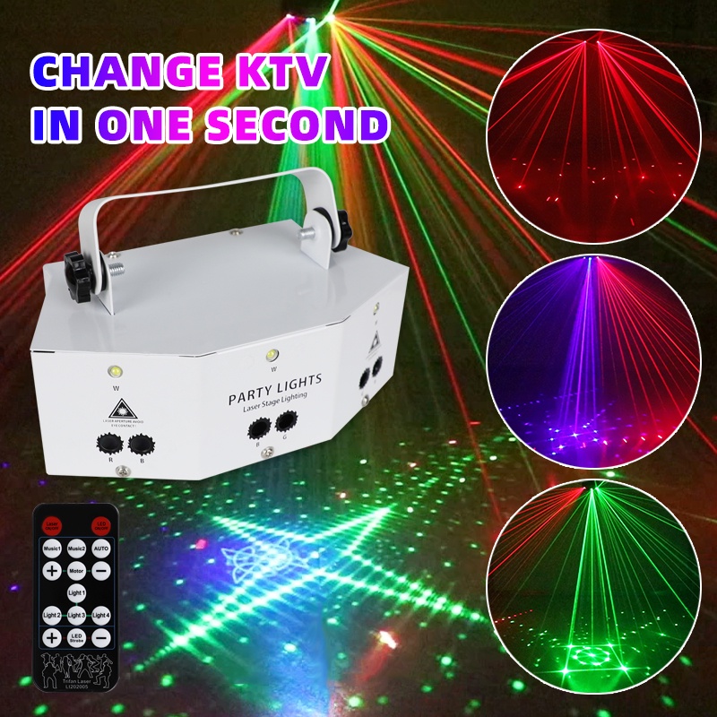 Eye Rgb Laser Beam Line Scanner Projector Dj Disco Stage Lighting Effect Dance Party