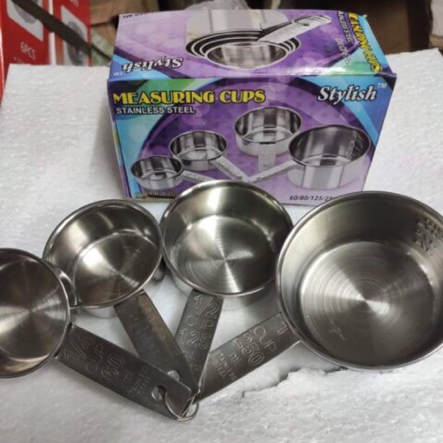 4 in 1 Stainless Milk Tea Measuring Cup Set with label Bakeware Baking