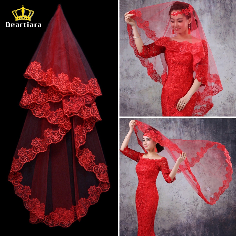 red lace veil