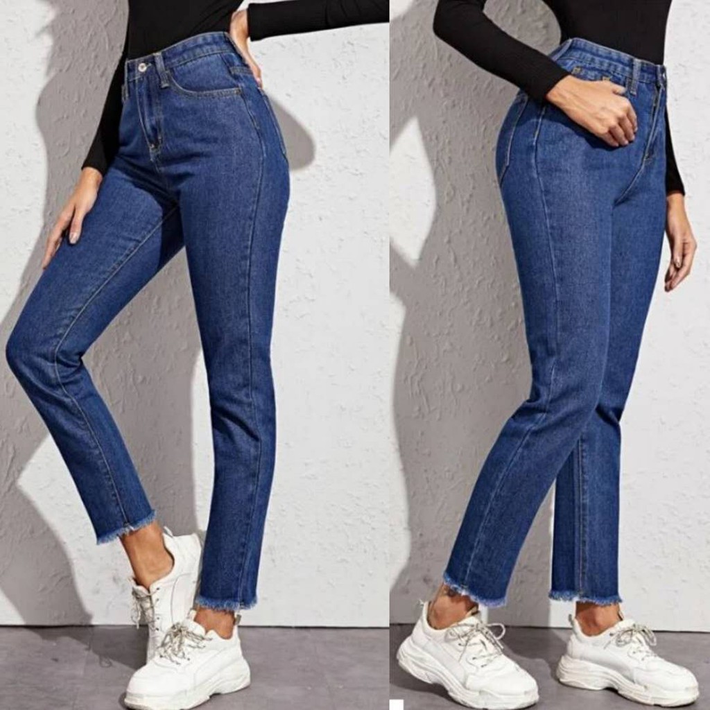 raw waist jeans