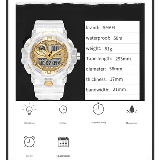 Smael 8023 Sport Watch Men's Waterproof Top Brand Digital Quality Plastic Band Dual Display Wristwatch #3