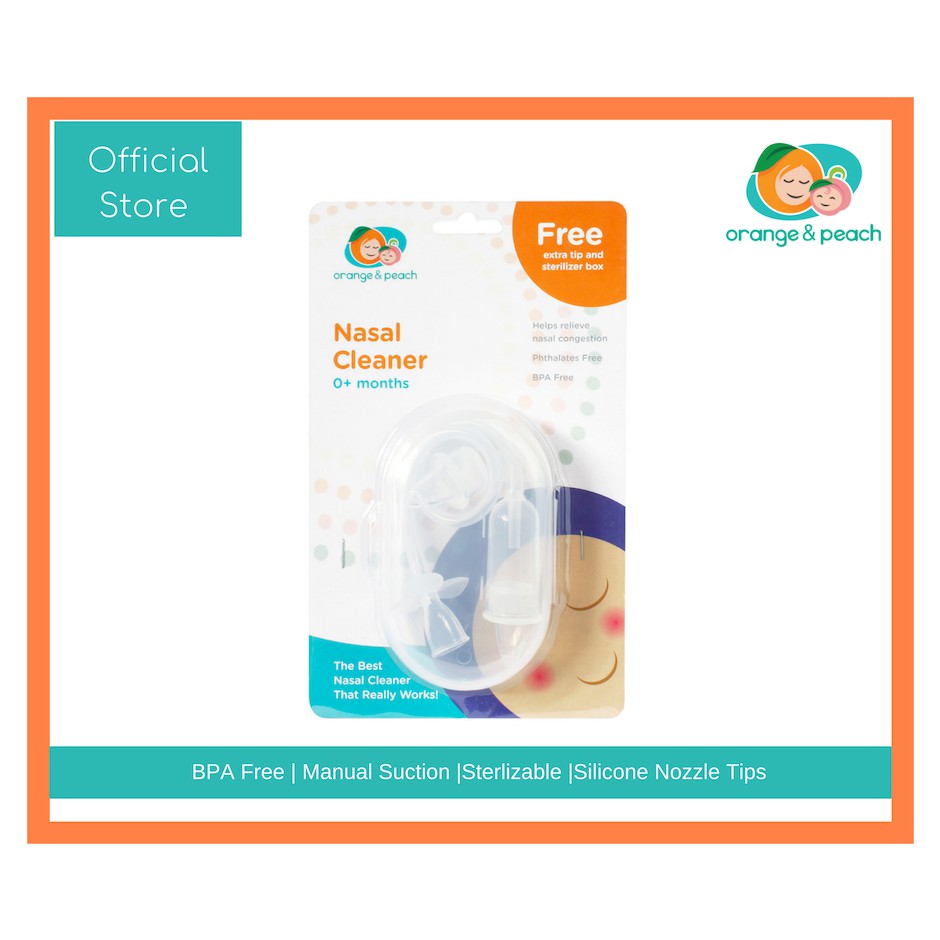 orange and peach nasal aspirator