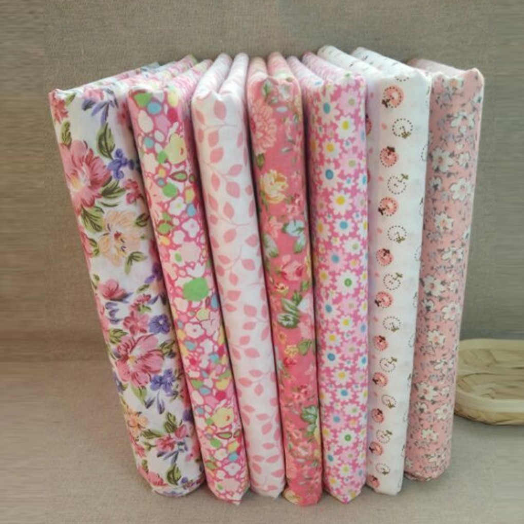 EG_ 7Pcs Assorted Series Bundle Cotton Quilt Flower Fabric Cloth Sewing Print Co 